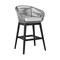 Armen Living Tutti Frutti Indoor Outdoor Bar Height Bar Stool in Black Brushed Eucalyptus Wood with Gray Rope LCTFBAGRBL30 - alternate 1